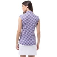 San Soleil Women's Seeing Spots Mock Golf Top, Navy