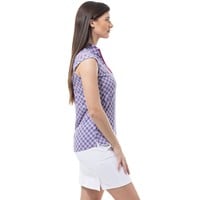 San Soleil Women's Seeing Spots Mock Golf Top, Navy