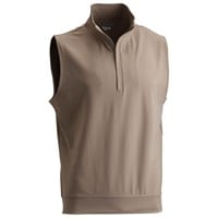 TGW Mens Solid Midweight 1/4 Zip Golf Vest, Tan