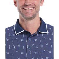 Callaway Mens Geo Cocktail Golf Polo, Navy