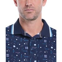Callaway Mens Golf Collection Print Golf Polo, Navy