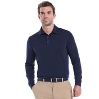 Callaway Mens Soft Touch Long Sleeve Golf Polo, Navy