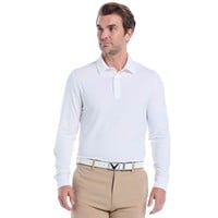 Callaway Mens Soft Touch Long Sleeve Golf Polo, White