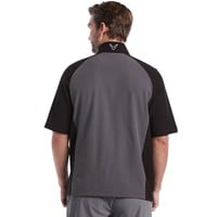 Callaway Mens Wind & Water Short Sleeve 1/4 Zip Golf Rain Pullover, Black