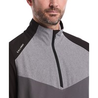 Callaway Mens Wind & Water Short Sleeve 1/4 Zip Golf Rain Pullover, Black