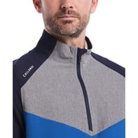 Callaway Mens Wind & Water Short Sleeve 1/4 Zip Golf Rain Pullover, Navy