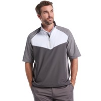 Callaway Mens Wind & Water Short Sleeve 1/4 Zip Golf Rain Pullover, Grey