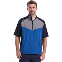 Callaway Mens Wind & Water Short Sleeve 1/4 Zip Golf Rain Pullover, Navy