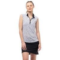 San Soleil Women's Dirty Martini Sleeveless Mock Golf Top