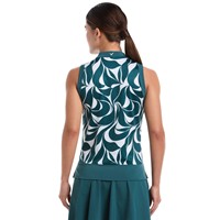 Callaway Womens Sleeveless Swirl Golf Polo, Dark Green