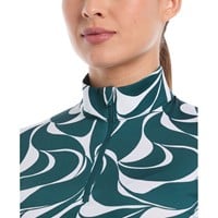 Callaway Womens Abstract Swirl Sun Protection Golf Pullover, Dark Green