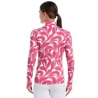 Callaway Womens Abstract Swirl Sun Protection Golf Pullover, Red