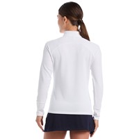 Callaway Womens Textured Mixed Media 1/4 Zip Golf Pullover, White