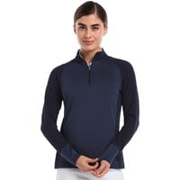 Callaway Womens Textured Mixed Media 1/4 Zip Golf Pullover