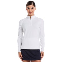 Callaway Womens Textured Mixed Media 1/4 Zip Golf Pullover, White