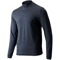 TGW Mens Solid Performance Long Sleeve Golf Mock, Black