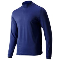 TGW Mens Solid Performance Long Sleeve Golf Mock, Navy