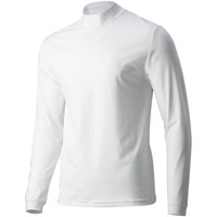 TGW Mens Solid Performance Long Sleeve Golf Mock, White