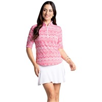 IBkul Women's Barbara Zip Front Golf Polo