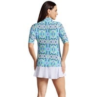 IBkul Women's Ridley Zip Golf Polo, Navy