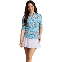 IBkul Women's Ridley Zip Golf Polo