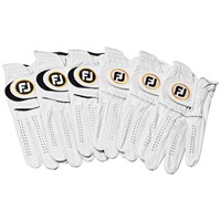 FootJoy Mens StaSof 6-Pack Golf Glove, White