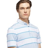 adidas Mens Ult 365 Jumbo Stripe Golf Polo, Light Blue