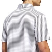 adidas Mens Performance Two Color Stripe Golf Polo, Grey