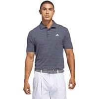 adidas Mens Performance Two Color Stripe Golf Polo, Navy