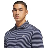 adidas Mens Performance Two Color Stripe Golf Polo, Navy