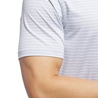 adidas Mens Performance Two Color Stripe Golf Polo, White