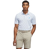 adidas Mens Ult 365 Geometric Print Golf Polo, Light Blue