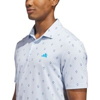 adidas Mens Ult 365 Geometric Print Golf Polo, Light Blue