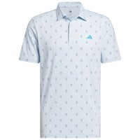 adidas Mens Ult 365 Geometric Print Golf Polo, Light Blue