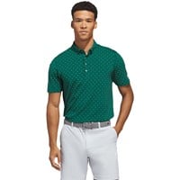 adidas Mens Ult 365+ Micro Print Golf Polo, Green