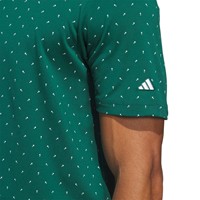 adidas Mens Ult 365+ Micro Print Golf Polo, Green