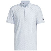 adidas Mens Ult 365+ Micro Print Golf Polo, Light Blue