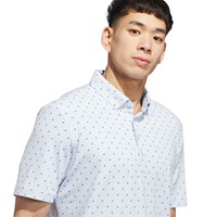 adidas Mens Ult 365+ Micro Print Golf Polo, Light Blue