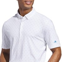 adidas Mens Ult 365+ Micro Print Golf Polo, White