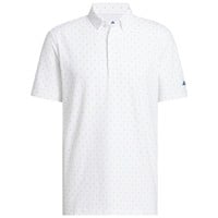 adidas Mens Ult 365+ Micro Print Golf Polo, White
