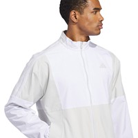 adidas Mens Beyond Twist Weave Full Zip Golf Windbreaker, Grey