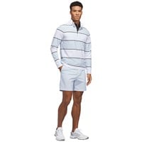 adidas Mens Ult 365 Rugby Stripe Golf Pullover, Light Blue