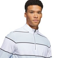 adidas Mens Ult 365 Rugby Stripe Golf Pullover, Light Blue