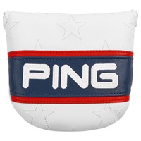 PING Red White and Golf Collection Mallet Putter Headcover, White