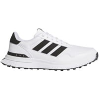 adidas Mens S2G 26 Leather Spikeless Golf Shoes, White/Black