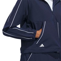 adidas Womens Ultimate365 Seersucker 1/4 Zip Golf Rain Jacket, Navy