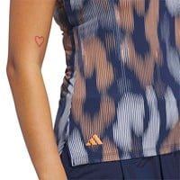 adidas Womens Ultimate365 Tour Printed Sleeveless Golf Polo, Navy
