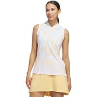adidas Womens Ultimate365 Tour Printed Sleeveless Golf Polo, Orange