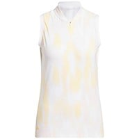 adidas Womens Ultimate365 Tour Printed Sleeveless Golf Polo, Orange