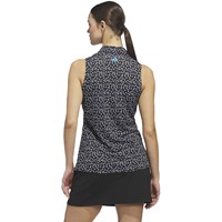 adidas Womens Ultimate365 Printed Ottoman Sleeveless Golf Polo, Black